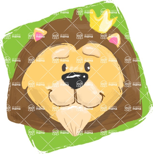 Cartoon Animal PNG Clipart - Lion Watercolor Avatar